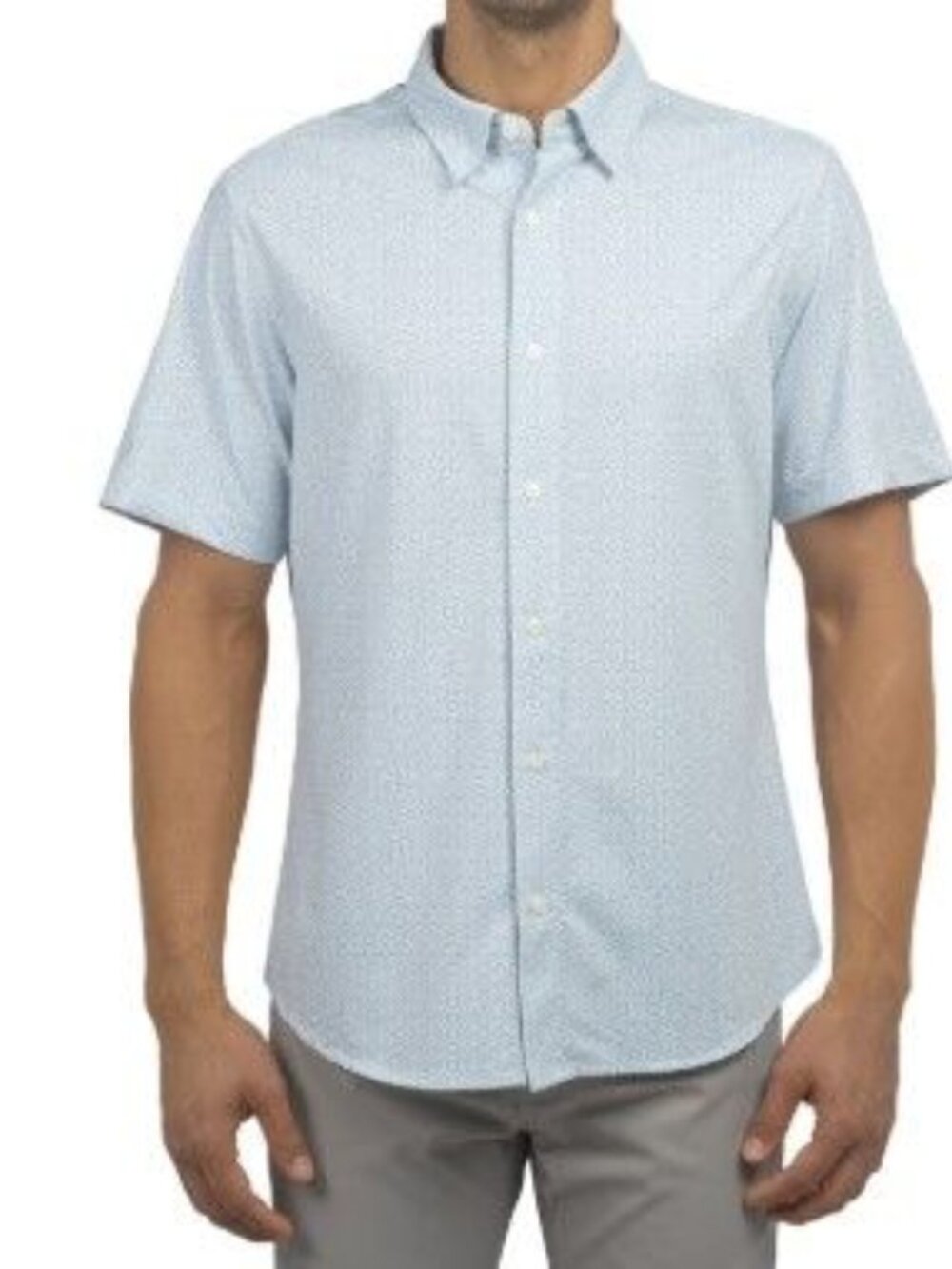 Jachs Men's Short Sleeve Lightweight 4-Way Stretch Flex Button up Shirt Men L